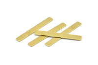 Brass Rectangle Blank, 24 Raw Brass Stamping Blanks, Bar Shape, Brass Blanks (40x5x0.80mm) A1473