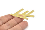 Brass Rectangle Blank, 24 Raw Brass Stamping Blanks, Bar Shape, Brass Blanks (40x5x0.80mm) A1473