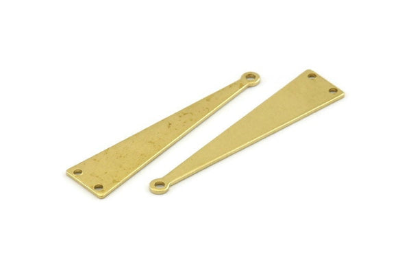 Brass Triangle Charm, 12 Raw Brass Triangle Charms With 3 Holes, Blanks (40x9x0.80mm) A1462