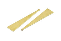 Brass Triangle Charm, 12 Raw Brass Triangle Charms With 1 Hole, Blanks (60x13x0.80mm) A1470