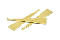 Brass Triangle Charm, 12 Raw Brass Triangle Charms With 1 Hole, Blanks (60x13x0.80mm) A1470