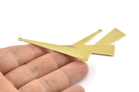 Brass Triangle Charm, 12 Raw Brass Triangle Charms With 1 Hole, Blanks (60x13x0.80mm) A1470