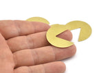 Brass Circle Blank, 8 Raw Brass Pizza Slice Stamping Blanks, Findings (30x26x0.80mm) M396
