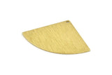 Brass Triangle Charm, 6 Textured Raw Brass Fan Charms With 1 Hole, Stamping Blanks, Findings (40x27x0.80mm) M297