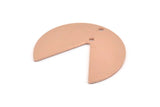 Bakır Daire Charm, 2 Delikli 6 Ham Bakır Pizza Dilimi Charm, Boşluklar (30x26x0,80 mm) M290