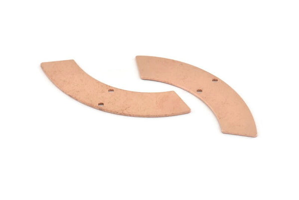 Copper Blank, 6 Raw Copper Stamping Blanks With 2 Holes, Charms, Connectors, Pendants (50x10x0.80mm) M281