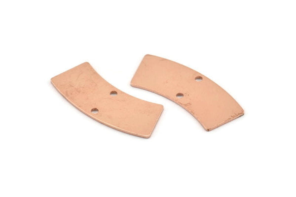 Copper Blank, 10 Raw Copper Stamping Blanks With 2 Holes, Charms, Connectors, Pendants (28x10x0.80mm) M283