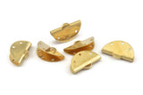 Brass Ribbon Crimp, 24 Raw Brass Ribbon Crimp Ends With 1 Loop, Findings (20x11mm) A1536