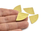 Brass Triangle Charm, 10 Textured Raw Brass Fan Charms With 1 Hole, Stamping Blanks, Findings (30x19x0.80mm) M324