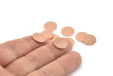 Copper Round Tag, 24 Raw Copper Round Stamping Blanks, Findings (12x0.80mm) M314