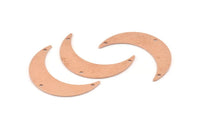 Copper Moon Charm, 10 Raw Copper Crescent Moon Charms With 3 Holes, Stamping Blanks (35x9x0.80mm) M305