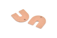 U Shaped Charm, 12 Raw Copper U Shaped Charms With 1 Hole, Stamping Blanks, Findings (15x0.80mm) M312
