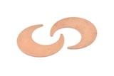 Copper Moon Blank, 4 Raw Copper Crescent Moon Blanks (42x16x0.80mm) M307