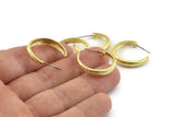 Earring Studs, 4 Raw Brass -  Circle Stud Earrings - Brass Earrings - Circle Earrings (24x5mm) N1307