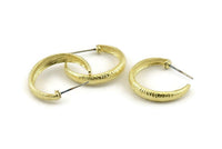 Earring Studs, 4 Raw Brass -  Circle Stud Earrings - Brass Earrings - Circle Earrings (24x5mm) N1307