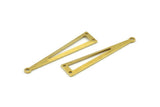 Brass Triangle Charm, 24 Raw Brass Triangle Charms With 3 Holes, Findings (40x9x0.80mm) A1477