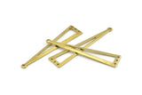 Brass Triangle Charm, 24 Raw Brass Triangle Charms With 4 Holes, Findings (50x11x0.80mm) A1481