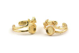 Gold Ring Setting, Gold Plated Brass Moon And Planet Ring With 1 Stone Settings - Pad Size 6mm N1275 Q0849