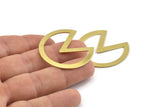 Brass Circle Blank, 8 Raw Brass Pizza Slice Blanks, Findings (37x34x0.80mm) M387