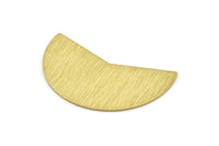 Brass Moon Blank, 6 Textured Raw Brass Moon Stamping Blanks (38x18x0.80mm) M315