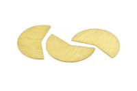 Brass Moon Blank, 6 Textured Raw Brass Moon Stamping Blanks (38x18x0.80mm) M315