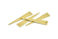 Brass Triangle Charm, 12 Hammered Raw Brass Triangle Charms With 1 Hole, Findings (40x8x0.80mm) M293