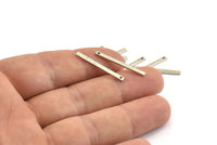 Silver Necklace Bar, 24 Antique Silver Plated Brass Bars (25x2x1mm) BS 1198--A0858 H1201