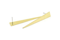 Brass Triangle Earring, 8 Raw Brass Triangle Stud Earrings (50x8x0.80mm) M148 A1553