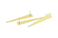 Brass Triangle Earring, 8 Raw Brass Triangle Stud Earrings (50x8x0.80mm) M148 A1553
