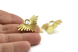 Brass Sun Earring, 2 Raw Brass Sun Stud Earrings (33x21mm) N0948 A1487