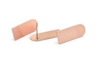 D Shape Earring, 8 Raw Copper D Shape Stud Earrings (25x10x0.80mm) M089 A1492