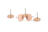 Copper Round Earring, 12 Raw Copper Round Stud Earrings (10x0.80mm) M003 A1498