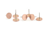 Copper Round Earring, 12 Raw Copper Round Stud Earrings (10x0.80mm) M003 A1498