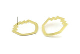 Brass Mushroom Earring, 6 Raw Brass Mushroom Stud Earrings (33x33x0.80mm) M134 A1555