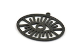 Black Eye Charm, 2 Oxidized Black Brass Eye Charms With 1 Loop, Pendants, Earrings (36x31x1mm) N1102 S1165