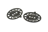Black Eye Charm, 2 Oxidized Black Brass Eye Charms With 1 Loop, Pendants, Earrings (36x31x1mm) N1102 S1165