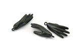 Black Hand Charm, Oxidized Black Brass Hand Charms With 1 Loop, Pendants, Earrings, Findings (37x15mm) N1055 H1164