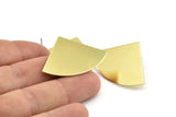 Brass Triangle Earring, 4 Raw Brass Fan Stud Earrings (40x28x0.80mm) M214 A1565
