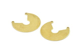 Daire Charm, 8 Ham Pirinç - Pirinç Charm - Charm Kolye - 2 Döngülü Pirinç Daire Charmlar, Boşluklar (31x27x0,80 mm) A1521