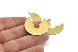 Daire Charm, 8 Ham Pirinç - Pirinç Charm - Charm Kolye - 2 Döngülü Pirinç Daire Charmlar, Boşluklar (31x27x0,80 mm) A1521