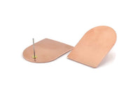 D Shape Earring, 4 Raw Copper D Shaped Stud Earrings (28x21x0.80mm) M021 A1529