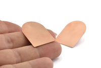 D Shape Earring, 4 Raw Copper D Shaped Stud Earrings (28x21x0.80mm) M021 A1529