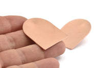 D Shape Earring, 2 Raw Copper D Shaped Stud Earrings (35x28x0.80mm) M023 A1527