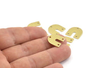 Brass U Shape Charm, 24 Raw Brass U Shaped Charms With 3 Holes, Blank (15x0.80mm) M330