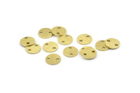 Brass Round Tag, 50 Textured Raw Brass Round Tags With 2 Holes, Connectors, Stamping Tags (8x0.80mm) M343