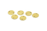 Brass Round Tag, 24 Textured Raw Brass Round Tags With 2 Holes, Stamping Tags (10x0.80mm) M336