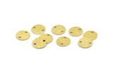 Brass Round Tag, 24 Textured Raw Brass Round Tags With 2 Holes, Stamping Tags (10x0.80mm) M336