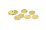 Brass Round Tag, 24 Textured Raw Brass Round Tags With 2 Holes, Stamping Tags (12x0.80mm) M338