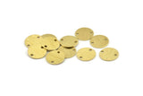 Brass Round Tag, 24 Textured Raw Brass Round Tags With 2 Holes, Stamping Tags (12x0.80mm) M338