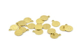 Brass Circle Charm, 24 Textured Raw Brass Round Tags With 1 Loop, Findings (13x10x0.80mm) M340